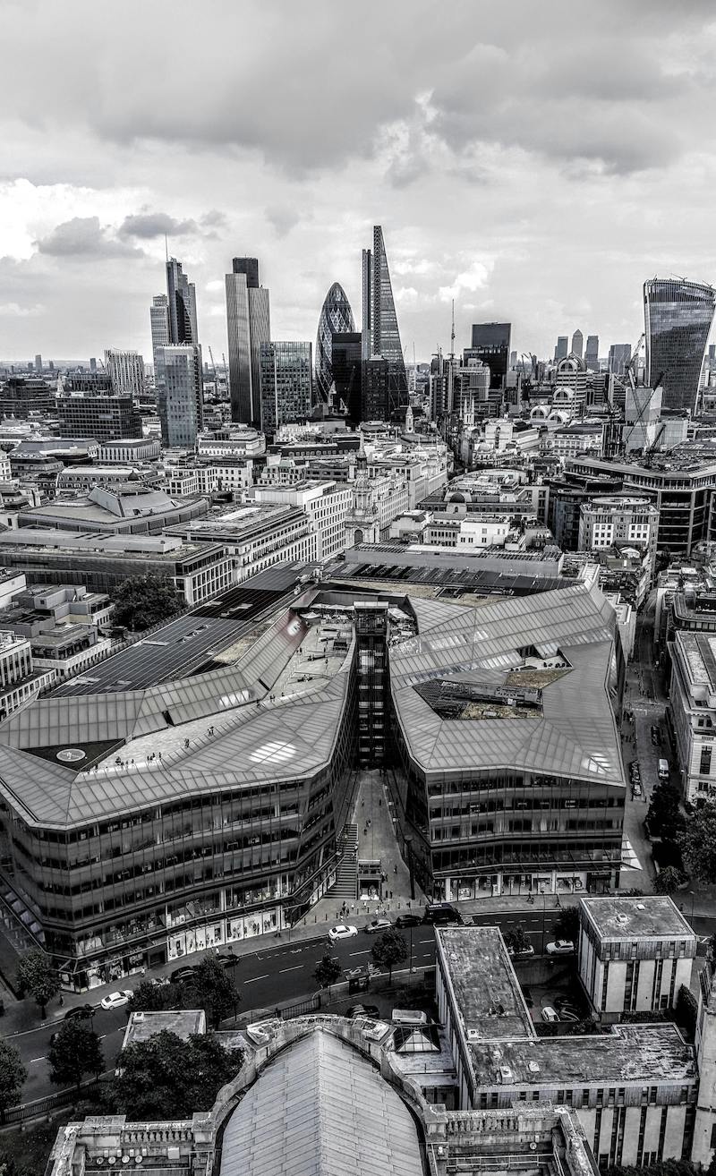 A black and white image of London - where a number of our client's family offices are based.